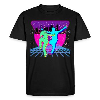 80s party - Men's Premium Organic T-Shirt - black - Front - Nico (187cm)