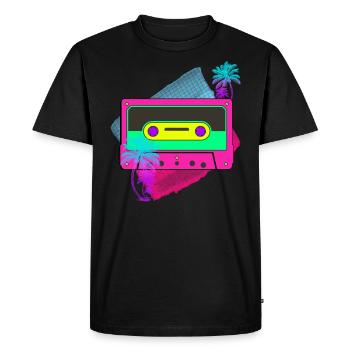 80s party - Men's Premium Organic T-Shirt - black - Front - Nico (187cm)