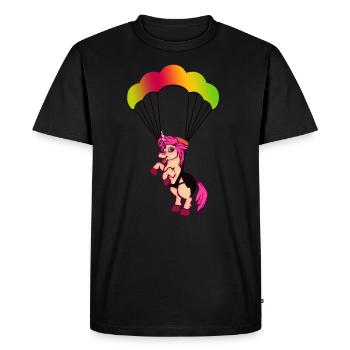 Voler en parapente - T-shirt Premium bio Homme - noir - Devant - Nico (187cm)