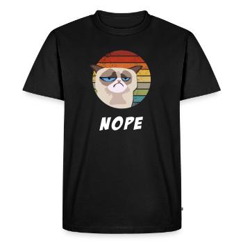 Chat au design rétro - T-shirt Premium bio Homme - noir - Devant - Nico (187cm)