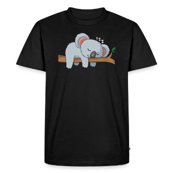 Koala sleep lazy cute gift birthday - Men's Premium Organic T-Shirt - black - Front - Nico (187cm)