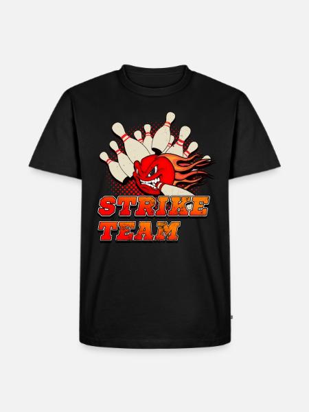 Bowling, bowling strike - Men's Premium Organic T-Shirt - black