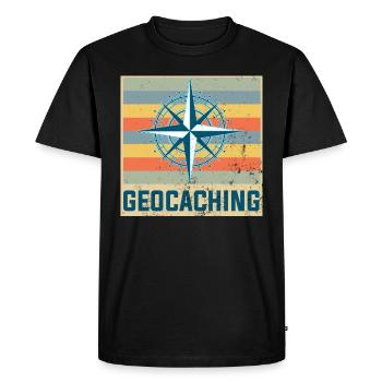 geocaching - Men's Premium Organic T-Shirt - black - Front - Nico (187cm)