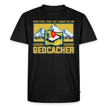 geocaching - Men's Premium Organic T-Shirt - black - Front - Nico (187cm)