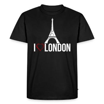 j'aime Londres - T-shirt Premium bio Homme - noir - Devant - Nico (187cm)