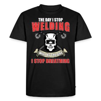 Welding - Men's Premium Organic T-Shirt - black - Front - Nico (187cm)