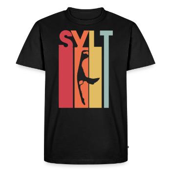 Sylt island vacation holidays vintage retro - Men's Premium Organic T-Shirt - black - Front - Nico (187cm)