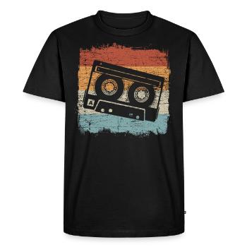 Retro Kassette Cassette Mixtape oldschool - Männer Premium Bio T-Shirt - Schwarz - Vorne - Nico (187cm)