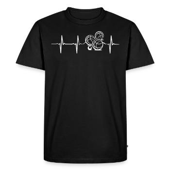 Herzschlag Frequenz EKG Heartbeat Boule - Männer Premium Bio T-Shirt - Schwarz - Vorne - Nico (187cm)