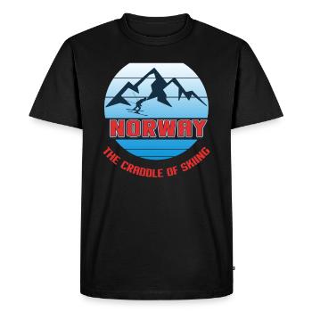 Norwegen, Skandinavien, Angeln - Männer Premium Bio T-Shirt - Schwarz - Vorne - Nico (187cm)