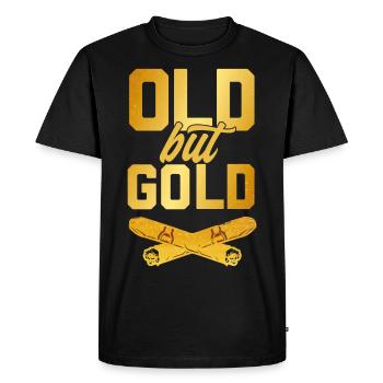 Vieux mais or et cigare en or - T-shirt Premium bio Homme - noir - Devant - Nico (187cm)