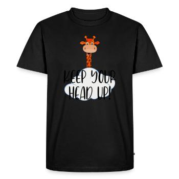 Garde la tête haute! - T-shirt Premium bio Homme - noir - Devant - Nico (187cm)