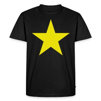 étoile jaune, yellow star - T-shirt Premium bio Homme - noir - Devant - Nico (187cm)