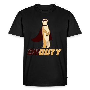 Suricates, suricates se détendre, Suricate - T-shirt Premium bio Homme - noir - Devant - Nico (187cm)
