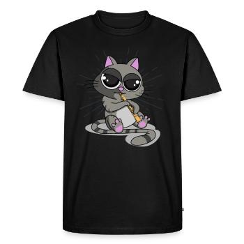 Clarinette de chat, musique de chat, comédie musicale de chat - T-shirt Premium bio Homme - noir - Devant - Nico (187cm)