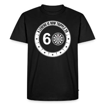 60th Birthday Dart triple 20 - Men's Premium Organic T-Shirt - black - Front - Nico (187cm)