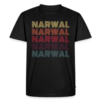 Narval, narval, narval, narval, licorne - T-shirt Premium bio Homme - noir - Devant - Nico (187cm)