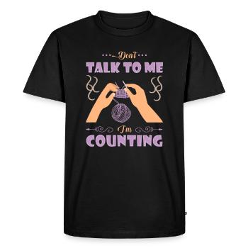 Crochet, crochet knitting, crochet sewing - Men's Premium Organic T-Shirt - black - Front - Nico (187cm)