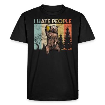 je déteste les gens portent de la bière camping campeurs - T-shirt Premium bio Homme - noir - Devant - Nico (187cm)