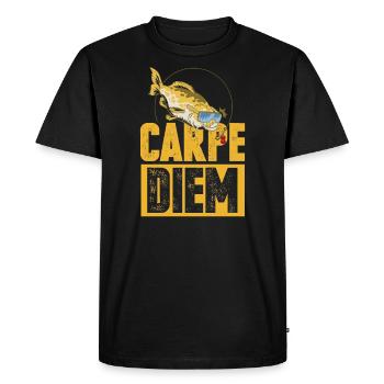 Cadeau d'anniversaire de carpe pêcheur pêcheur à la ligne - T-shirt Premium bio Homme - noir - Devant - Nico (187cm)