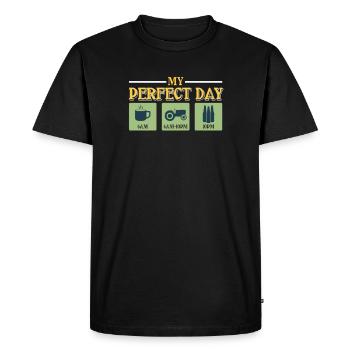 tractor - Men's Premium Organic T-Shirt - black - Front - Nico (187cm)