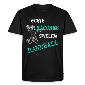 Handball girl woman - Men's Premium Organic T-Shirt - black - Front - Nico (187cm)