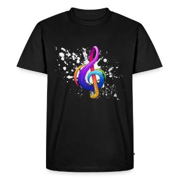 note musicale - T-shirt Premium bio Homme - noir - Devant - Nico (187cm)