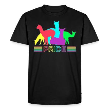 Fierté du lama - T-shirt Premium bio Homme - noir - Devant - Nico (187cm)