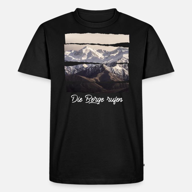 die berge rufen - Männer Premium Bio T-Shirt - Schwarz