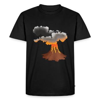 Conception de volcan en éruption - T-shirt Premium bio Homme - noir - Devant - Nico (187cm)
