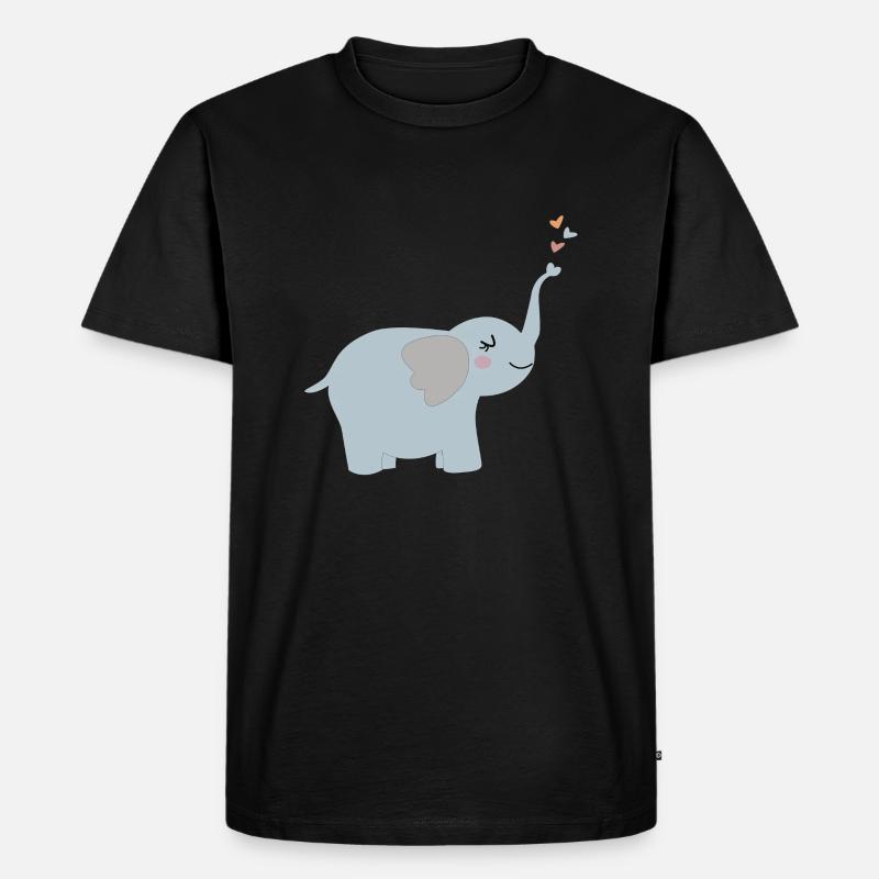 Süßer Elefant - Männer Premium Bio T-Shirt - Schwarz