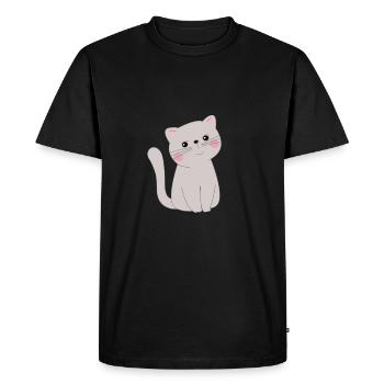 Chat mignon - T-shirt Premium bio Homme - noir - Devant - Nico (187cm)
