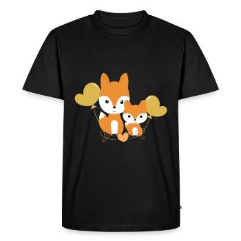 cute foxes - Men's Premium Organic T-Shirt - black - Front - Nico (187cm)