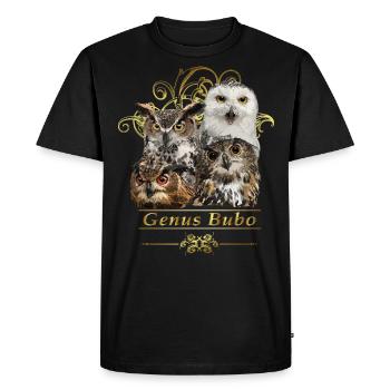 hiboux - T-shirt Premium bio Homme - noir - Devant - Nico (187cm)