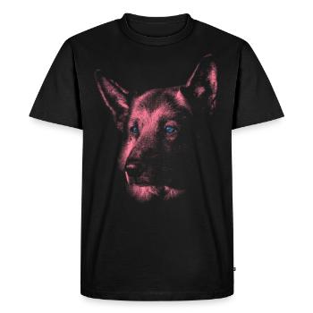 German Shepherd with Blue Eyes - Men's Premium Organic T-Shirt - black - Front - Nico (187cm)