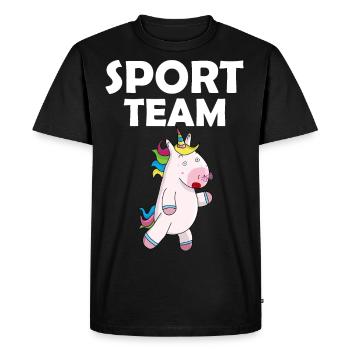Licorne sport équipe - T-shirt Premium bio Homme - noir - Devant - Nico (187cm)