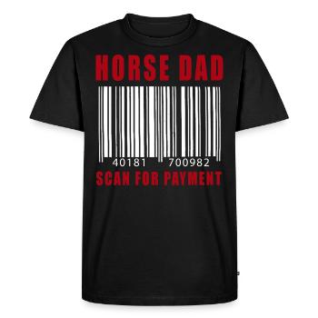 Horse Dad Scan For Payment Father Day Rodeo Tee - T-shirt Premium bio Homme - noir - Devant - Nico (187cm)