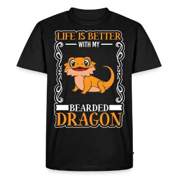 Lézards Bartagam - T-shirt Premium bio Homme - noir - Devant - Nico (187cm)