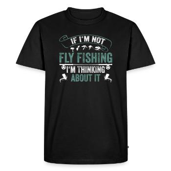 Pêche à la mouche- pêche - T-shirt Premium bio Homme - noir - Devant - Nico (187cm)