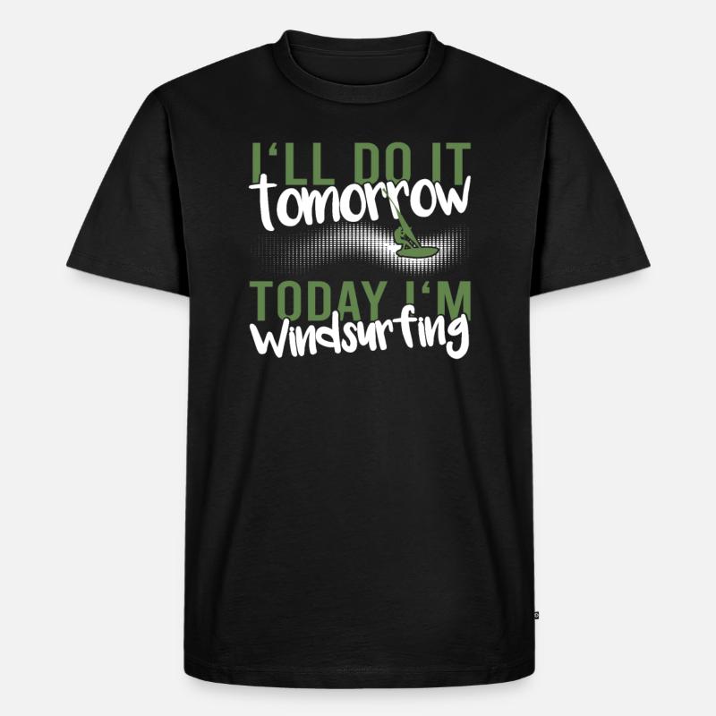 Windsurfen - Männer Premium Bio T-Shirt - Schwarz