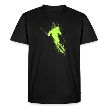 Skieur Skieur Ski - T-shirt Premium bio Homme - noir - Devant - Nico (187cm)