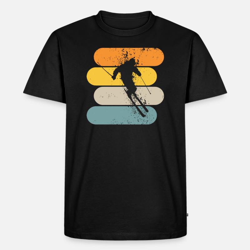 Skifahrer - Männer Premium Bio T-Shirt - Schwarz