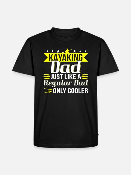 Kajak Dad Papa - Männer Premium Bio T-Shirt - Schwarz