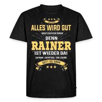 Rainer, tout ira bien T-Shirt - T-shirt Premium bio Homme - noir - Devant - Nico (187cm)