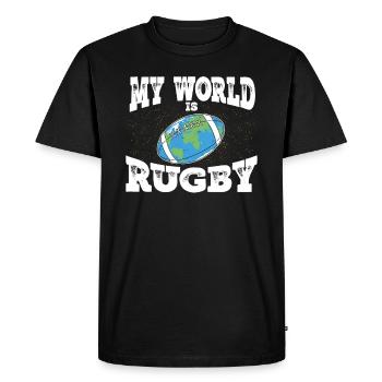 Rugby Amateurs de rugby Joueurs de rugby Entraîneurs de rugby - T-shirt Premium bio Homme - noir - Devant - Nico (187cm)