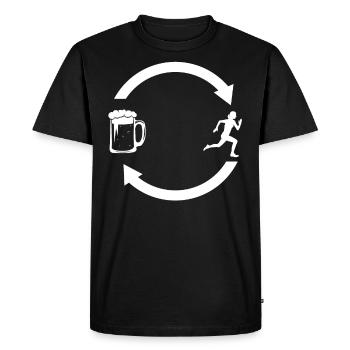 Beer Load Arrows and Running 1 - (RU) - Men's Premium Organic T-Shirt - black - Front - Nico (187cm)