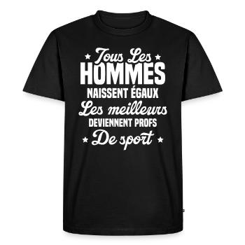 Les meilleurs hommes deviennent profs de sport - T-shirt Premium bio Homme - noir - Devant - Nico (187cm)