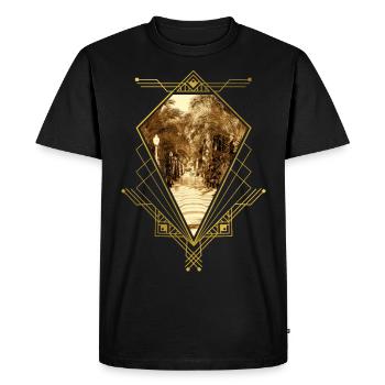 Alicante Espagne Ville Skyline Or Ornement - T-shirt Premium bio Homme - noir - Devant - Nico (187cm)
