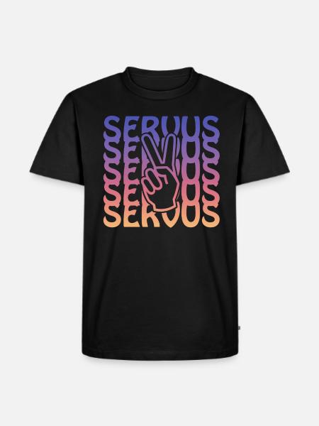 servus peace - Männer Premium Bio T-Shirt - Schwarz