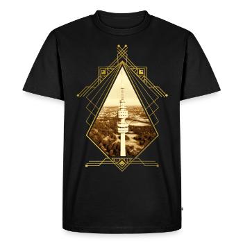 Dortmund Allemagne Ville Skyline Gold Love - T-shirt Premium bio Homme - noir - Devant - Nico (187cm)